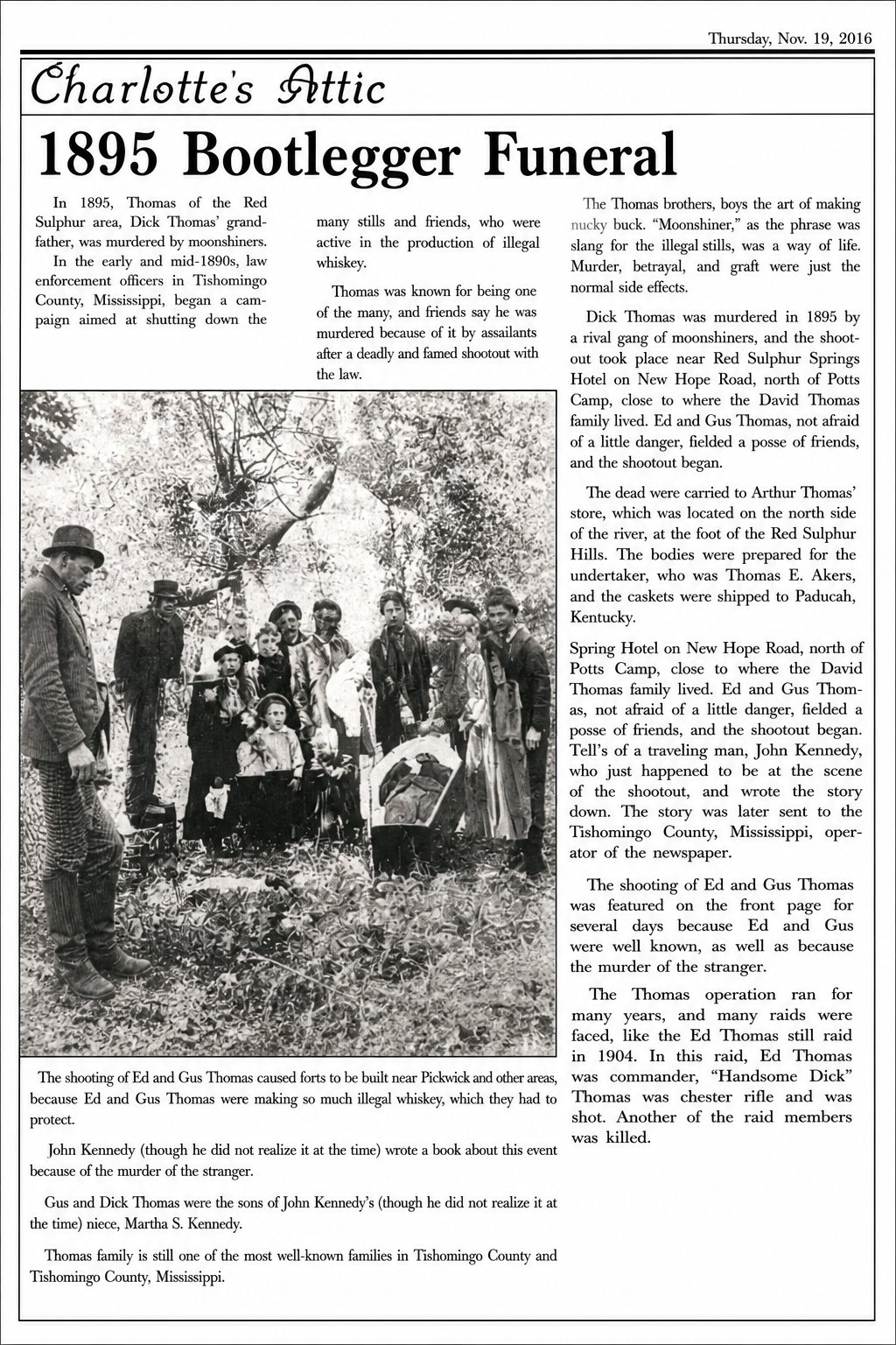 1895 Bootlegger Funeral article